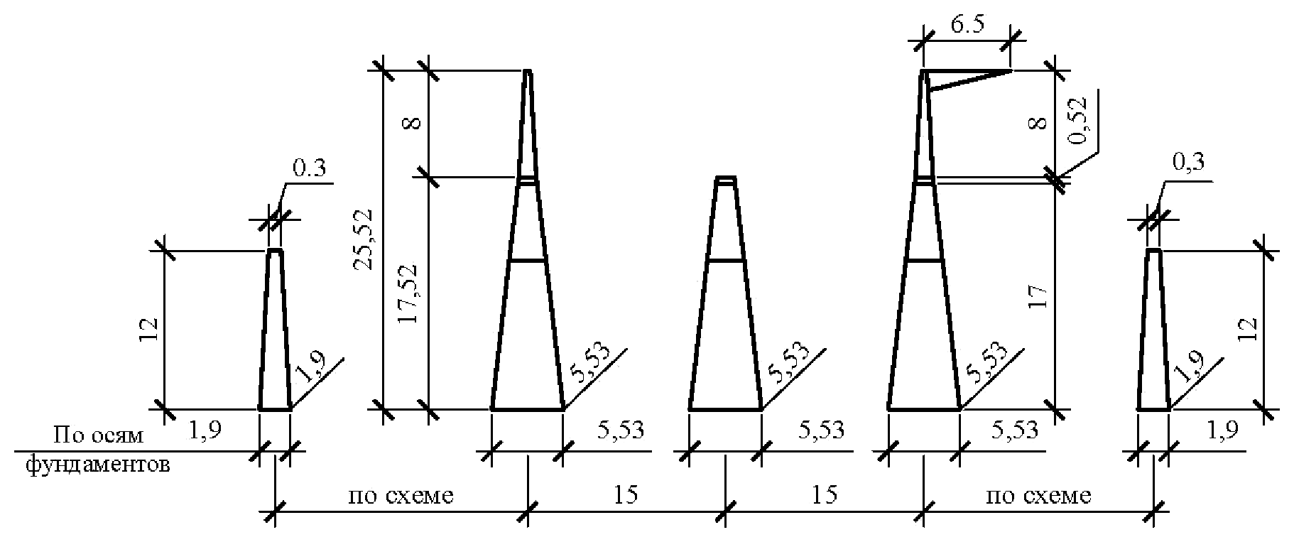 Анкерно-угловая транспозиционная опора УТ500н-1, чертеж 7.500.01-КМ4 С345 горячее оцинкование