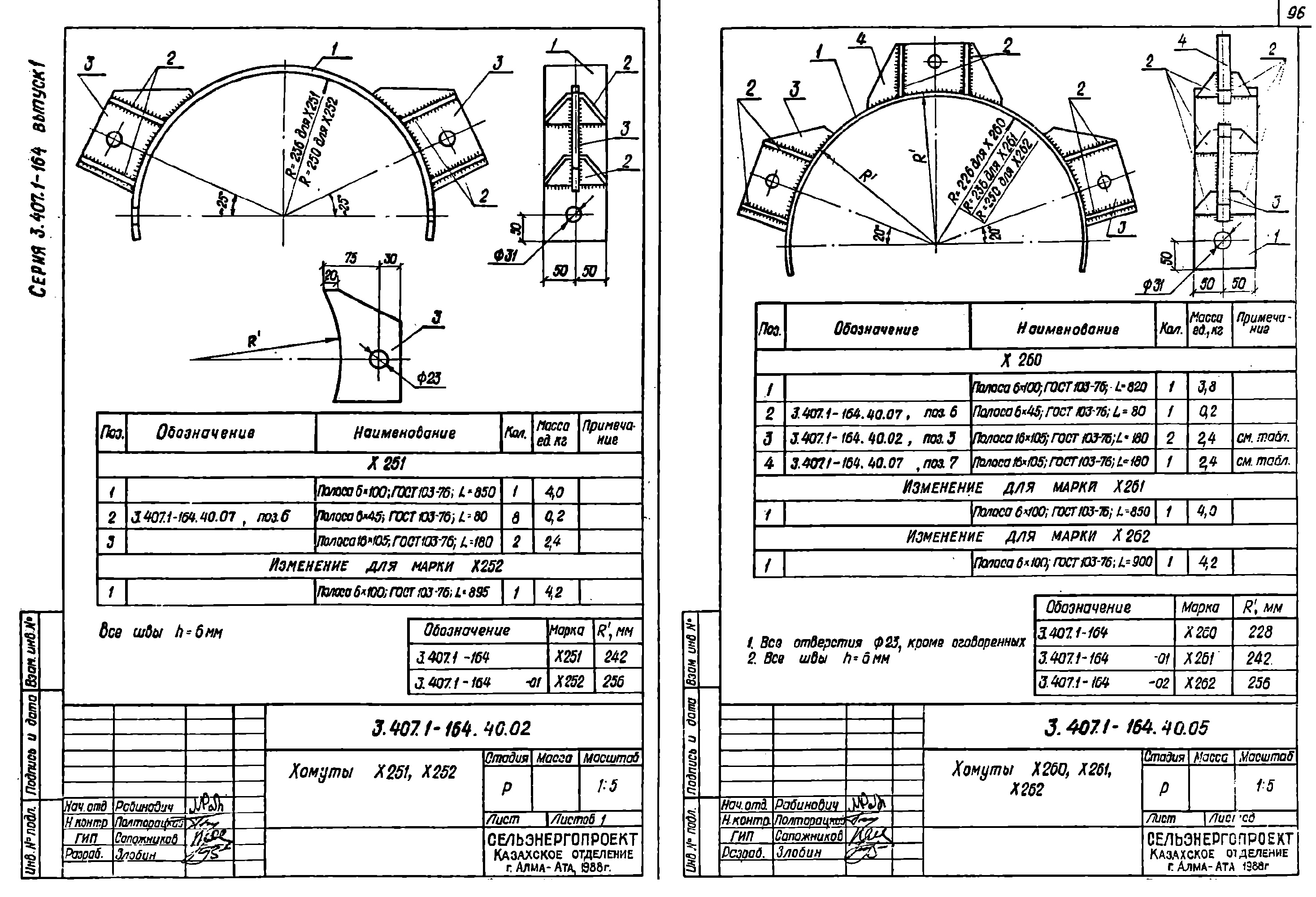 Хомут Х260, типовой проект 3.407.1-164.1 С245 горячее оцинкование – купить  недорого с доставкой: цены, каталог