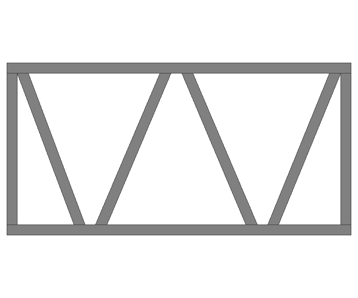 Ферма прямая 60x60x3мм длина 2м высота 1м