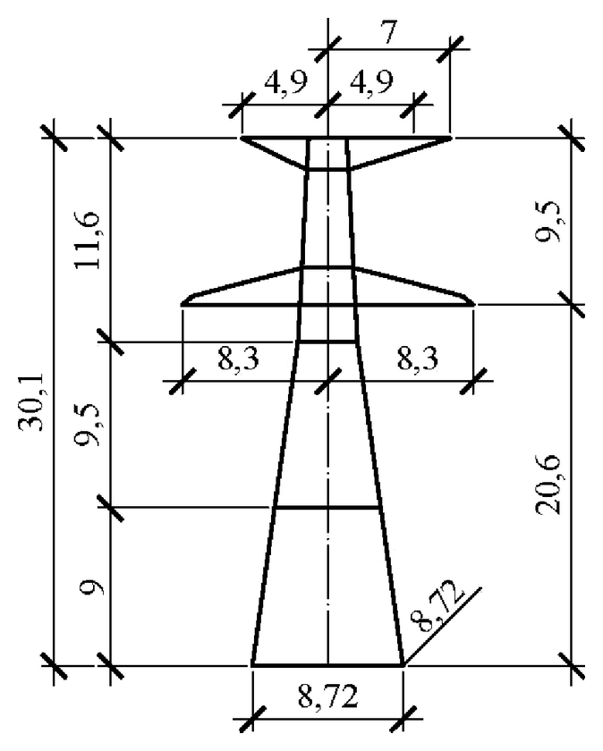 Анкерно-угловая опора У330н-3+9, чертеж 7.330.01-КМ5 С345 горячее оцинкование
