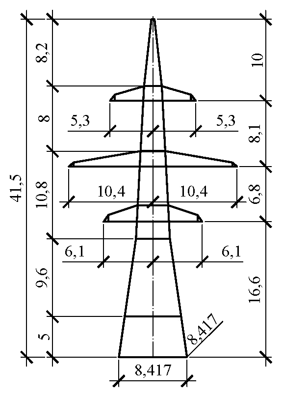Анкерно-угловая опора У330н-2+5, чертеж 7.330.01-КМ4 С345 горячее оцинкование