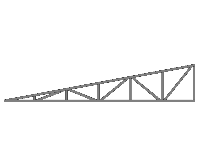 Ферма треугольная 60x60x3мм длина 5м высота 1м усиленная