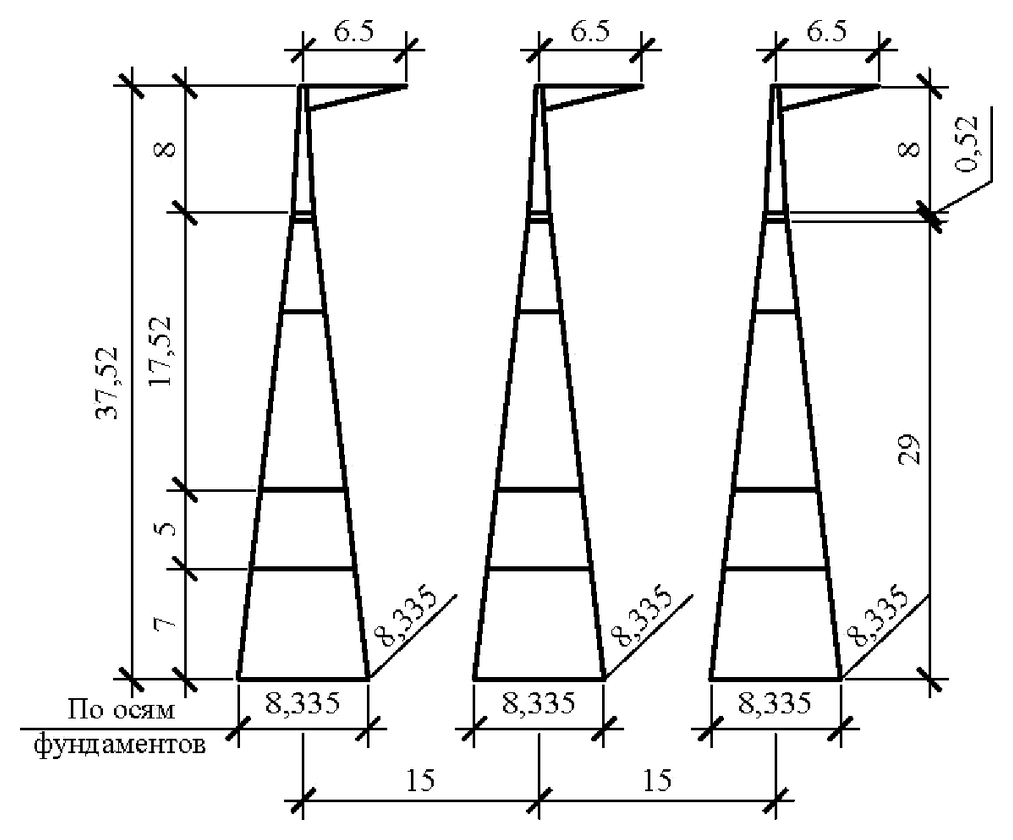 Анкерно-угловая опора У500н-1+12, чертеж 7.500.01-КМ4 С345 горячее оцинкование