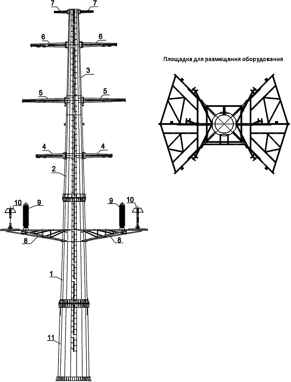 Концевая опора 2МК220+8,5 С345 горячее цинкование