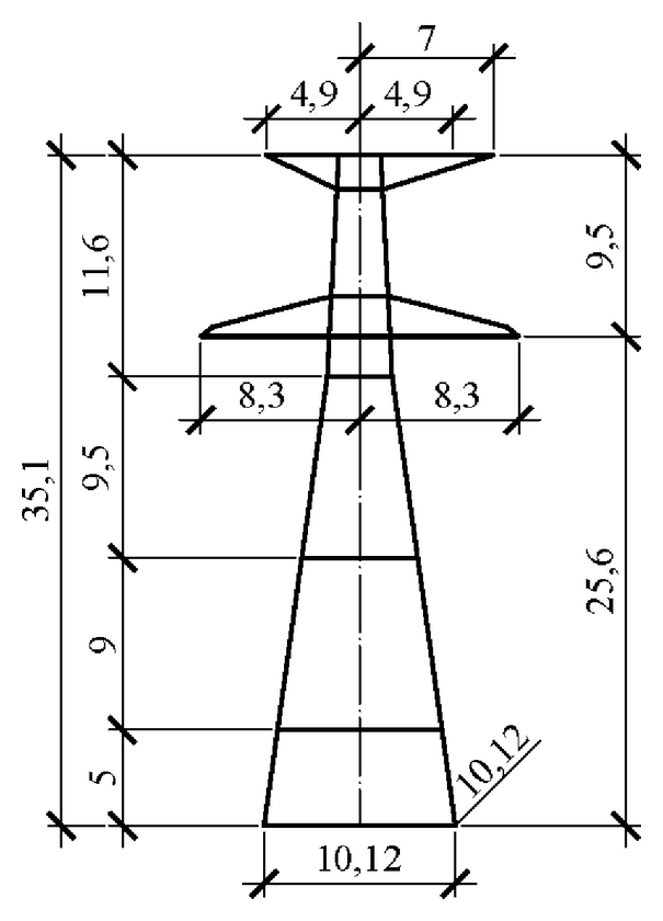Анкерно-угловая опора У330н-3+14, чертеж 7.330.01-КМ5 С345 горячее оцинкование