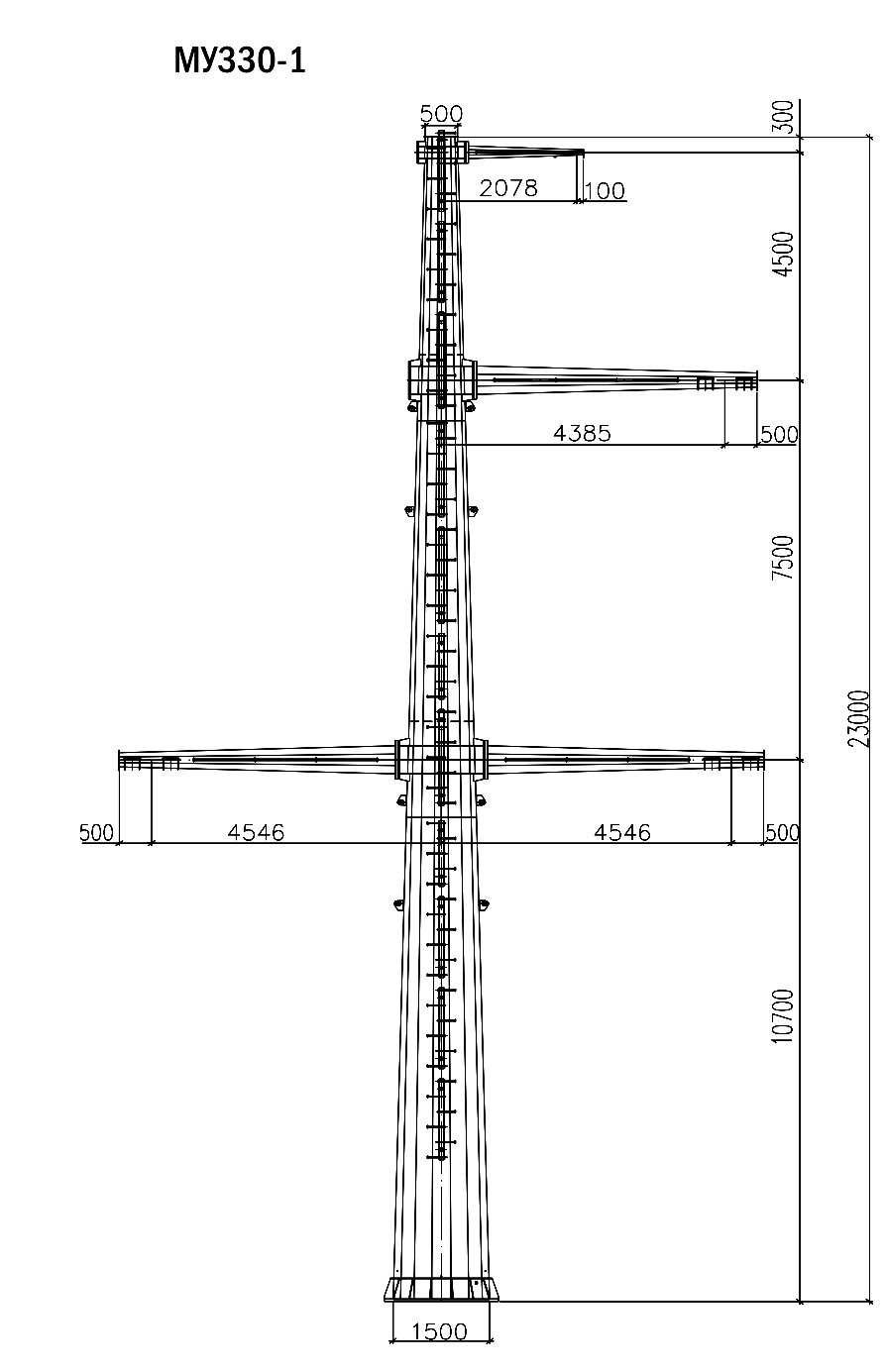 Анкерно-угловая опора МУ330-1, типовой проект 20003тм С345 горячее цинкование