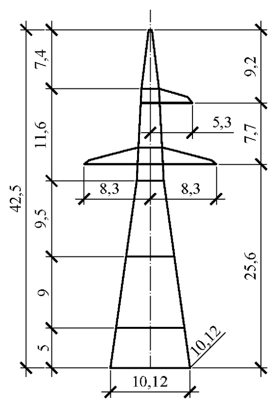 Анкерно-угловая опора У330н-1+14, чертеж 7.330.01-КМ3 С345 горячее оцинкование