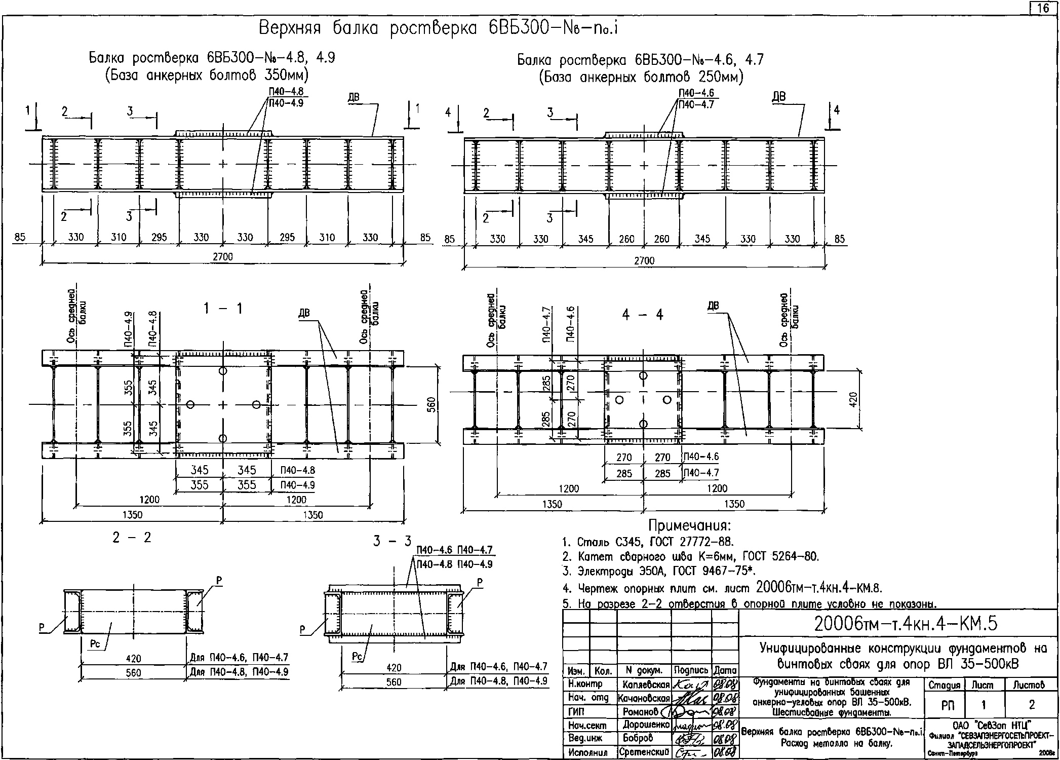 Балка ростверка 6ВБ 405-40-4.7 С345 горячее оцинкование