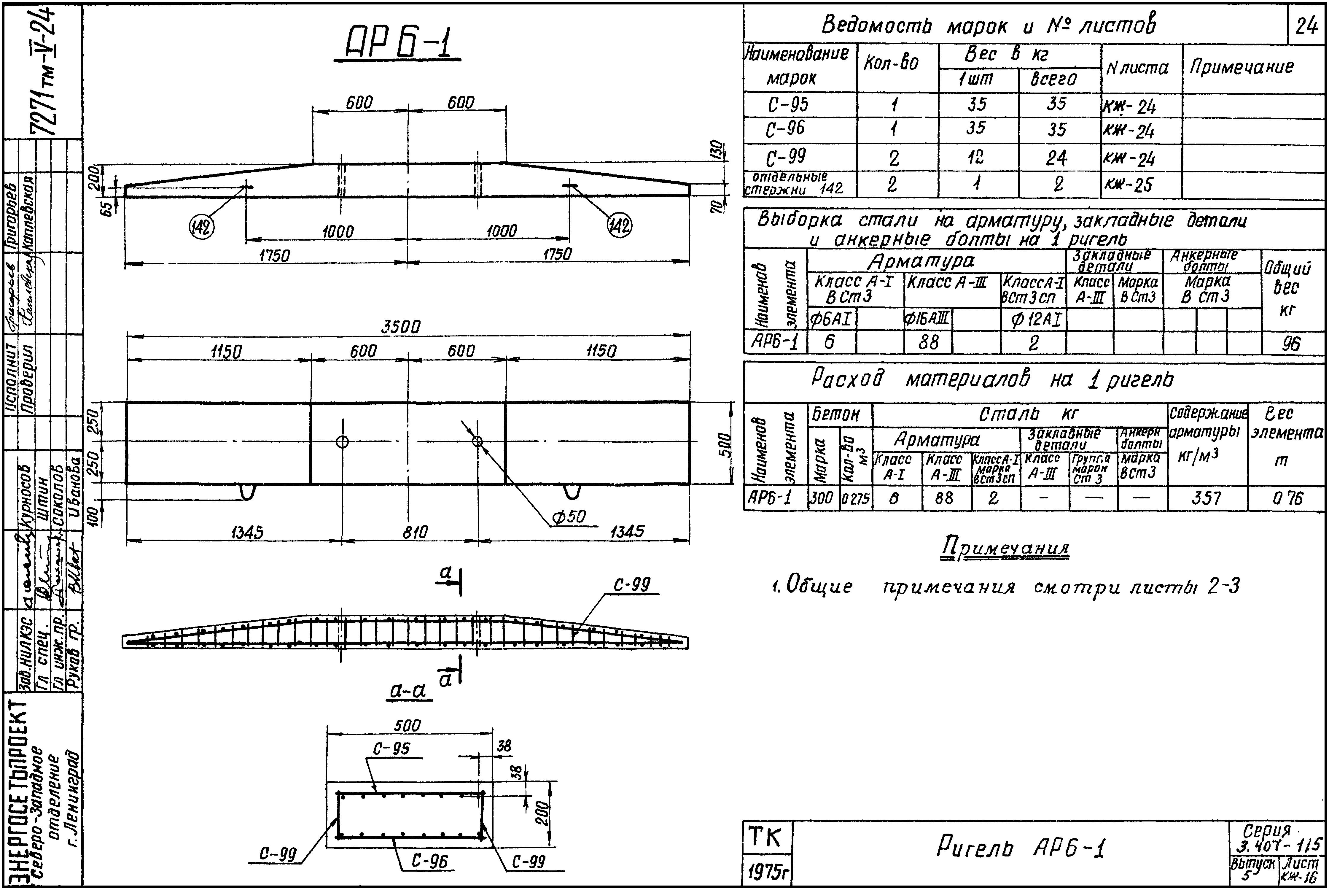Ригель АР-6-1, серия 3.407-115