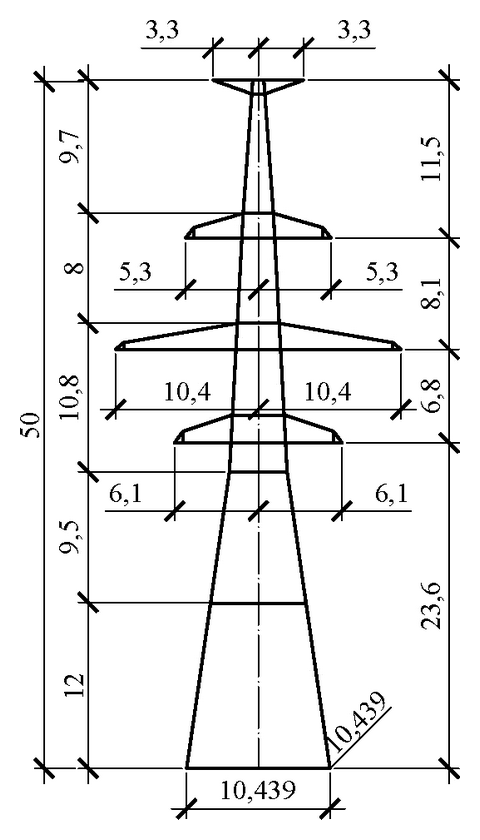 Анкерно-угловая опора У330н-2т+12, чертеж 7.330.01-КМ4 С345 горячее оцинкование