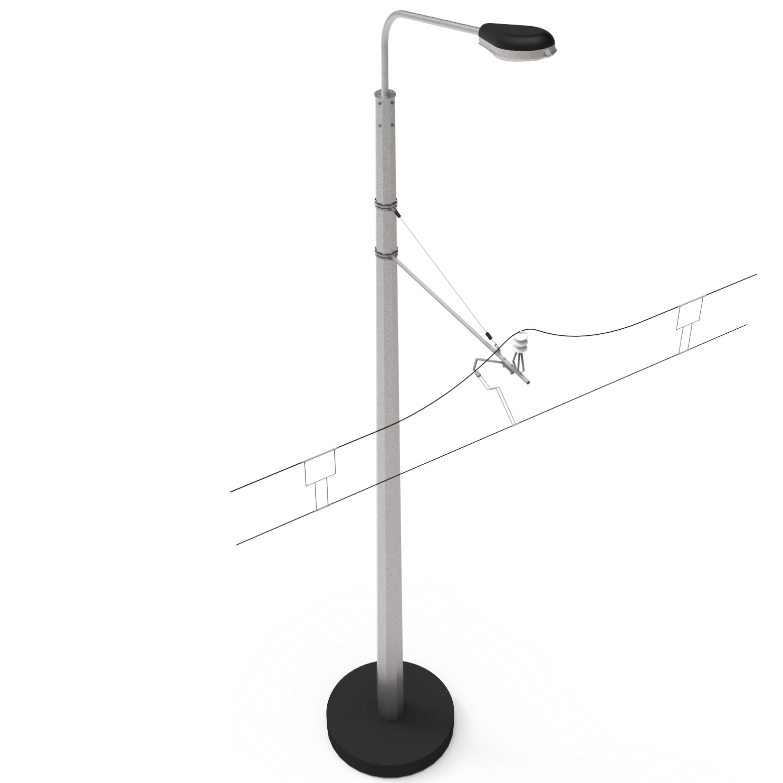 Металлическая опора городской контактной сети МКС-9Г-1,3 сталь 3пс5 (С245) горячее оцинкование