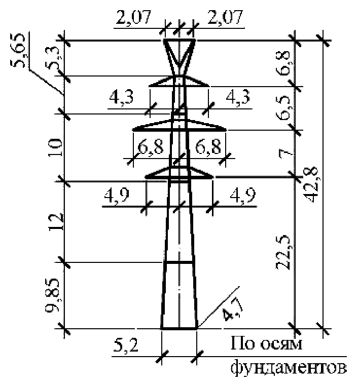 Промежуточная опора П220н-4.4пг, чертеж 7.220.03-КМ4.01 С345 горячее оцинкование