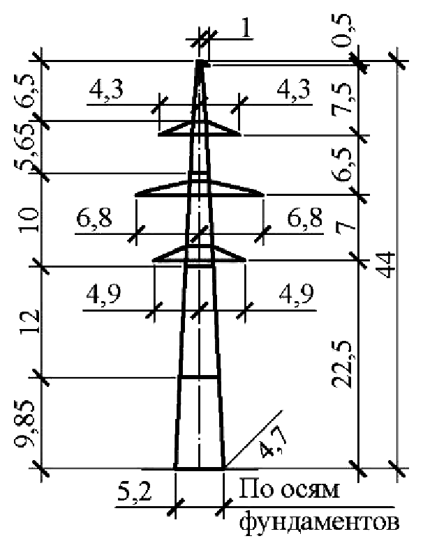 Промежуточная опора П220н-4.2, чертеж 7.220.03-КМ4.01 С345 горячее оцинкование