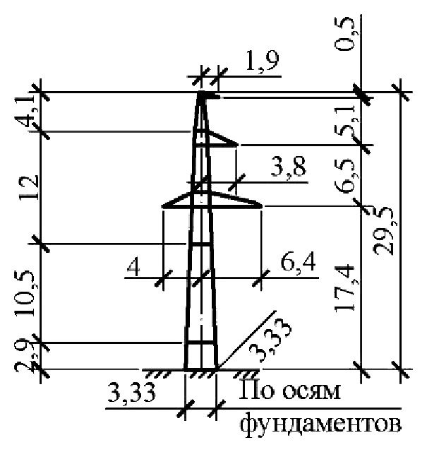Промежуточная опора П220н-1.6пг-8.6, чертеж 7.220.01-КМ1.01 С345 горячее оцинкование