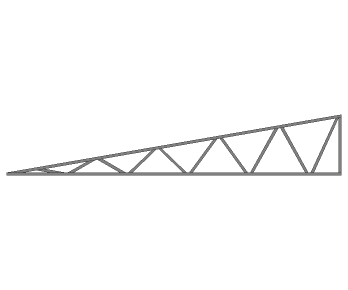 Ферма треугольная 80x80x3мм длина 11м высота 2м