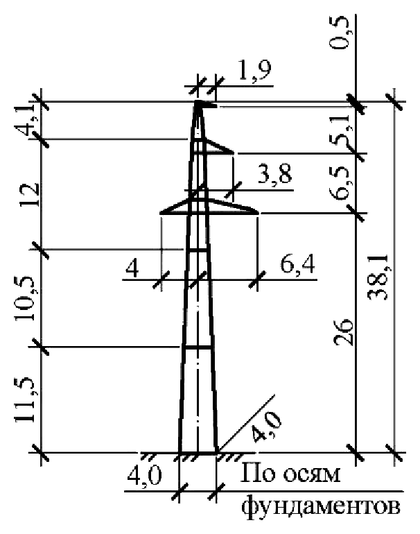 Промежуточная опора П220н-1.3пг, чертеж 7.220.01-КМ1.01 С345 горячее оцинкование