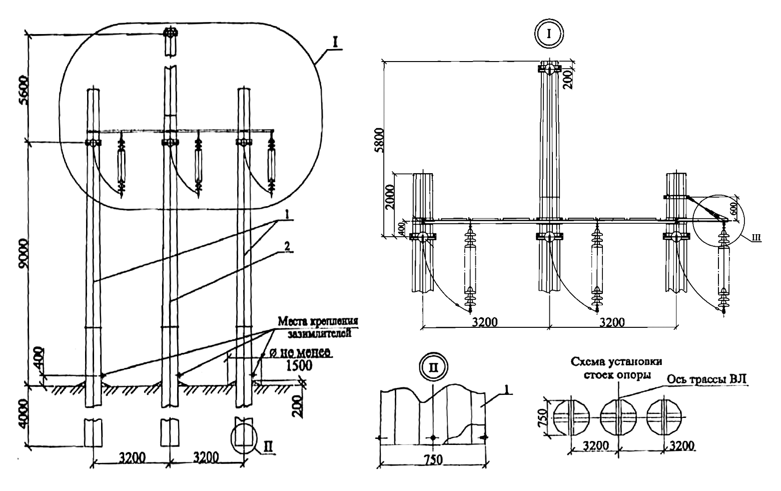 Анкерно-угловая опора УАМ110-1, типовой проект 22.0099 С345 горячее цинкование