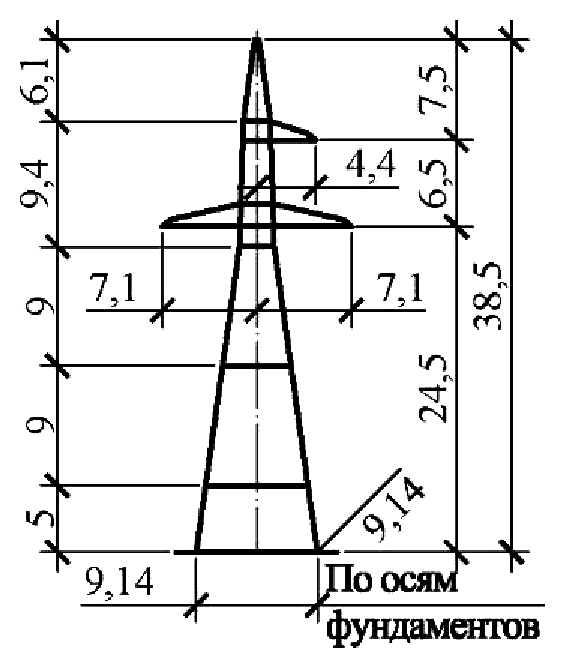 Анкерно-угловая опора У220н-1.1+14, чертеж 7.220.03-КМ5.01 С345 горячее оцинкование