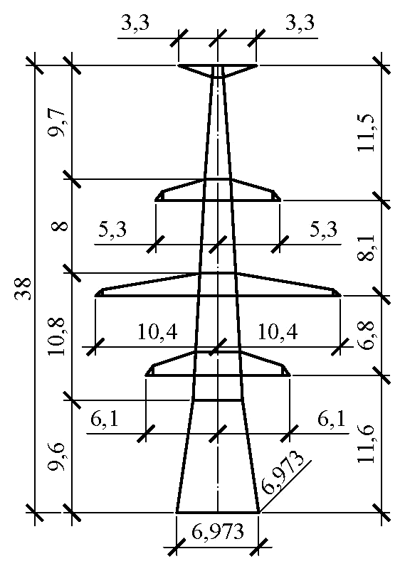 Анкерно-угловая опора У330н-2т, чертеж 7.330.01-КМ4 С345 горячее оцинкование