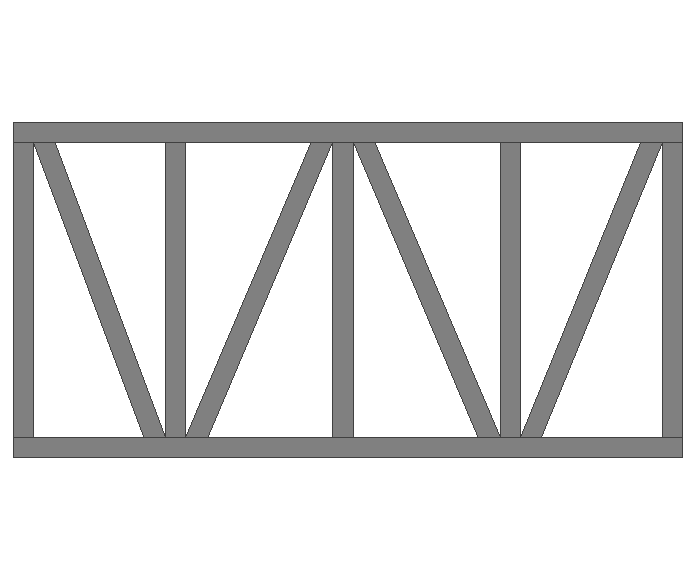 Ферма прямая 60x60x3мм длина 2м высота 1м усиленная