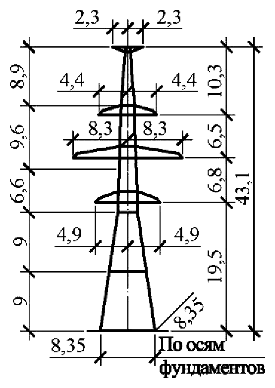 Анкерно-угловая опора У220н-2.2т+9, чертеж 7.220.03-КМ6.01 С345 горячее оцинкование