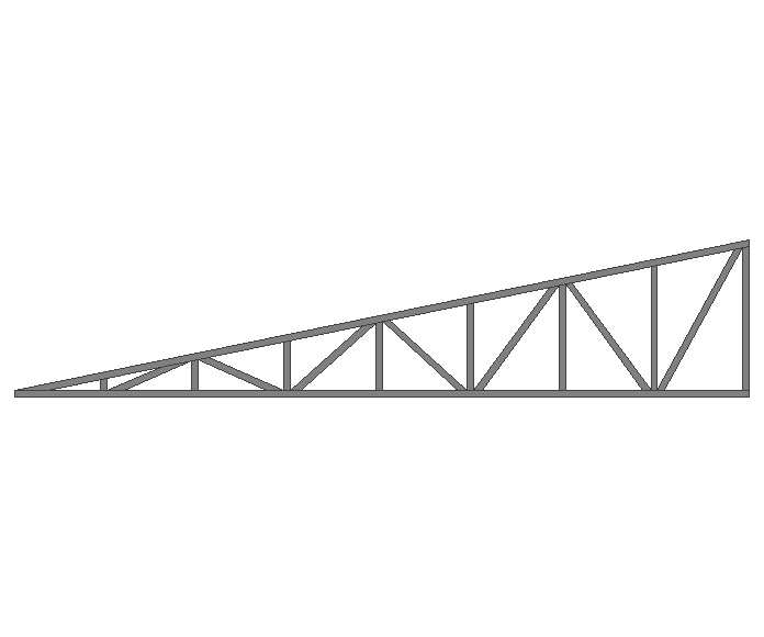 Ферма треугольная 60x60x3мм длина 7м высота 1.5м усиленная