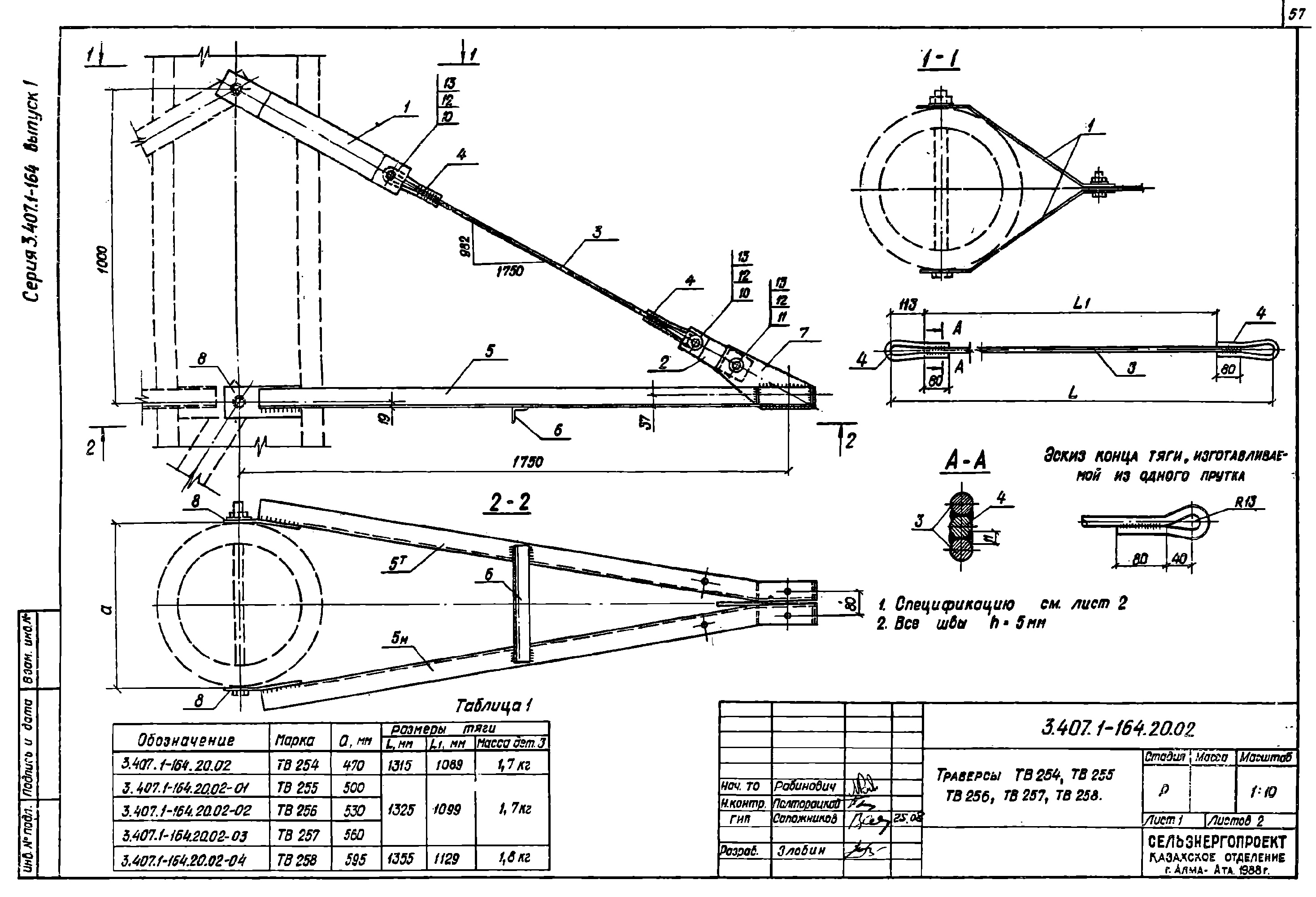Траверса ТВ255, типовой проект 3.407.1-164.1 С245 горячее оцинкование