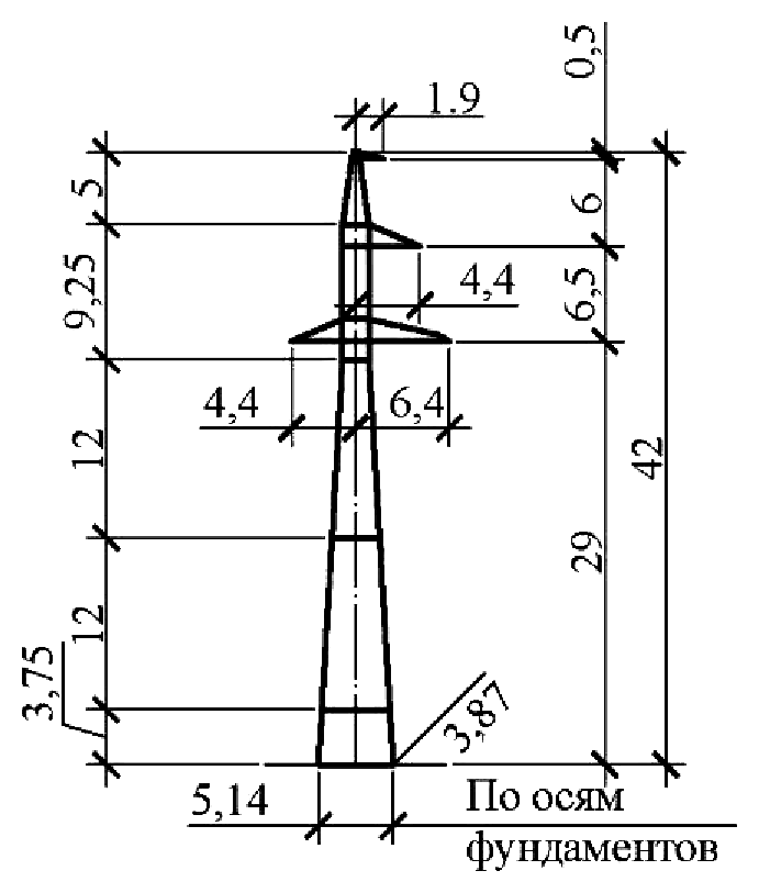 Промежуточная опора П220н-3.4пг+6.0, чертеж 7.220.03-КМ3.01 С345 горячее оцинкование
