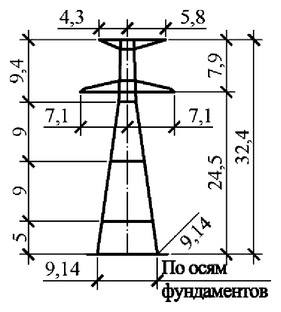 Анкерно-угловая опора У220н-3.4+14, чертеж 7.220.03-КМ7.01 С345 горячее оцинкование