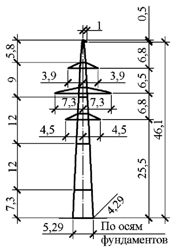 Промежуточная опора П220н-2.1, чертеж 7.220.01-КМ2.01 С345 горячее оцинкование