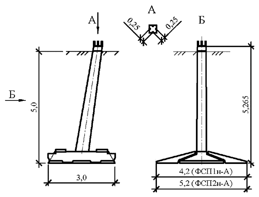 Фундамент ФСП1н-А, чертеж 7.ФК.01-КЖ