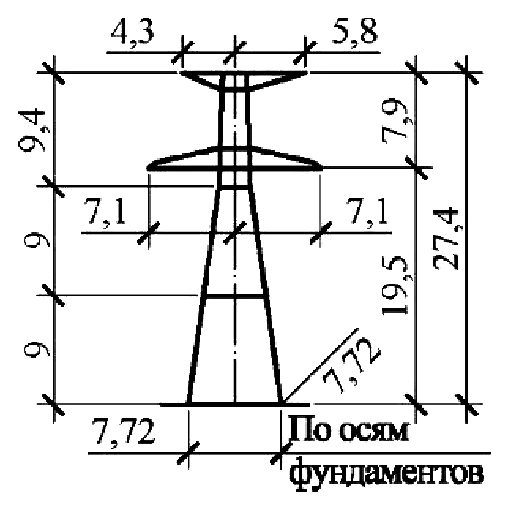 Анкерно-угловая опора У220н-3.2+9, чертеж 7.220.03-КМ7.01 С345 горячее оцинкование