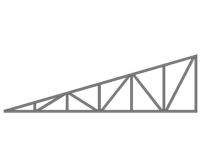 Ферма треугольная 60x60x3мм длина 5м высота 1.5м усиленная