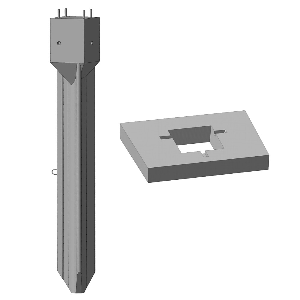 Трехлучевой фундамент для установки в ростверк ТСАР-4,5, альбом №8243и