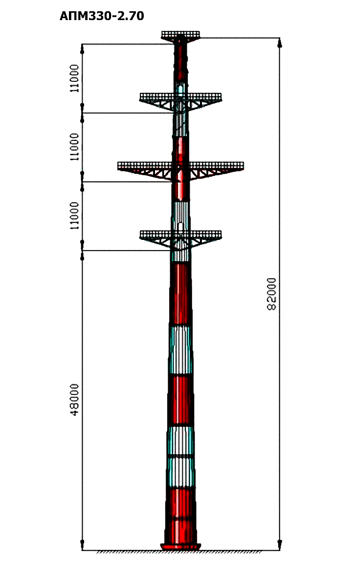 Анкерная переходная опора АПМ330-2.70 С345 горячее цинкование