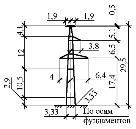Промежуточная опора П220н-1.4т-8.6, чертеж 7.220.01-КМ1.01 С345 горячее оцинкование